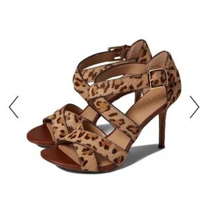 Ralph Lauren Leopard Print Strappy Heels